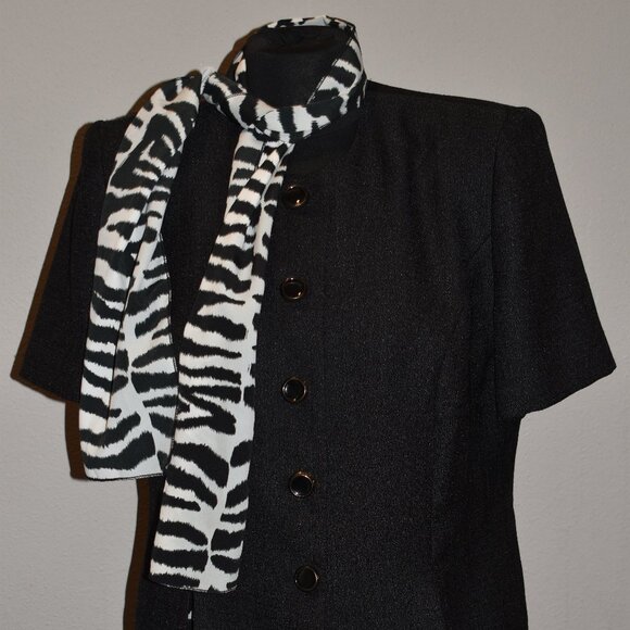 Leslie Fay Zebra Print Skirt with Top & Matching Scarf Size 12P - Picture 4 of 7